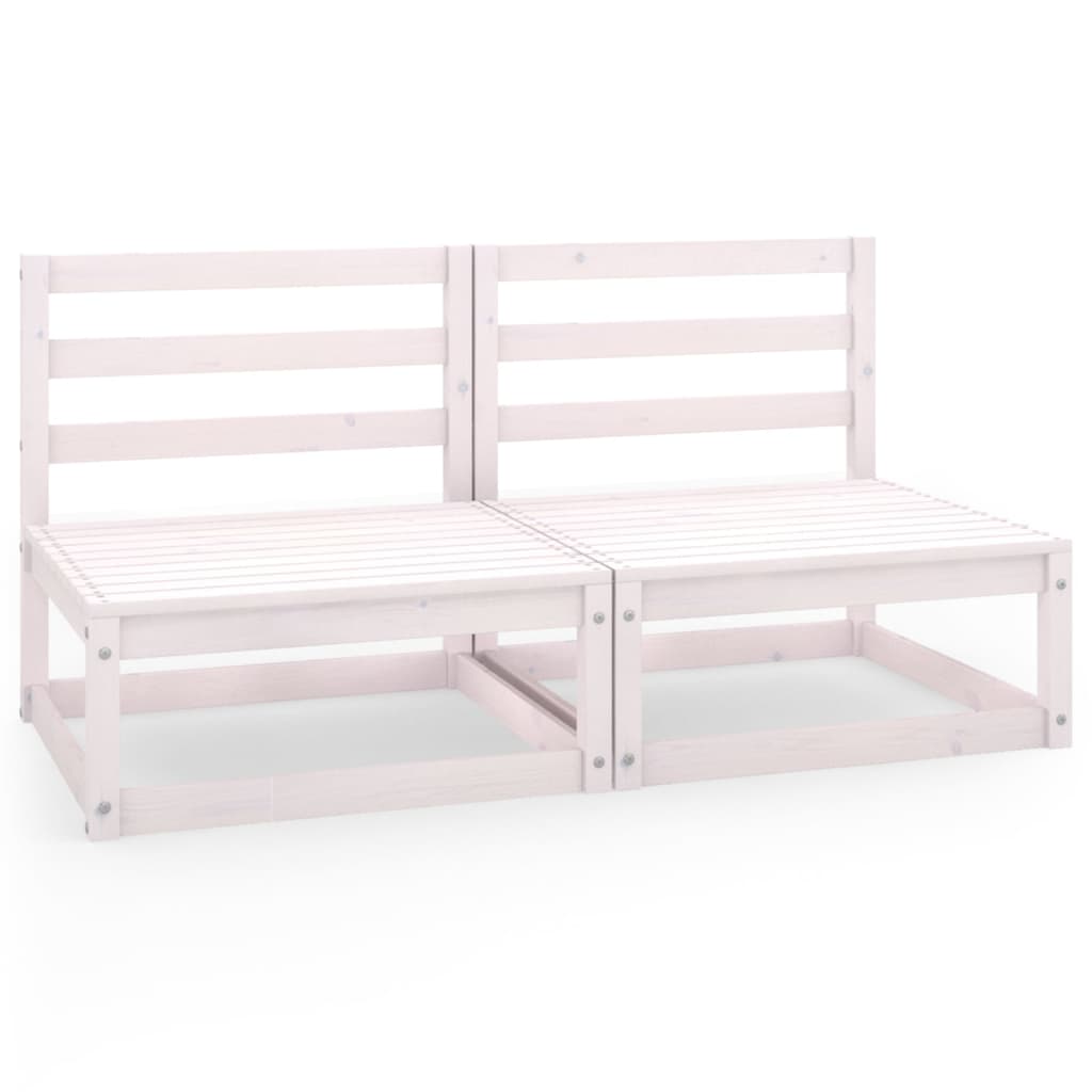 Gartensofa 2-Sitzer Weiss Massivholz Kiefer